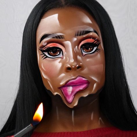 27 Last-Minute Halloween Costumes You Can Do With Just Makeup | Allure Canadian Makeup, Halloween Lipstick, Halloween Make-up Looks, Extreme Makeup, Halloween Tattoo, Simple Makeup Looks, Optical Illusions Art, Halloween Makeup Easy, Last Minute Halloween Costumes