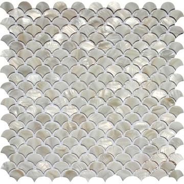 Sample Tile Club's Scale tile collection in safety of 90-Day Return. Find patterns perfect for mosaic fish scale tile backsplash ideas to artistic mermaid designs. Scallop Tile Backsplash, White Scales, Pearl Backsplash, Mother Of Pearl Backsplash, Scale Tile, Scallop Tiles, Mermaid Tile, Shell Mosaic Tile, Patterned Wall Tiles