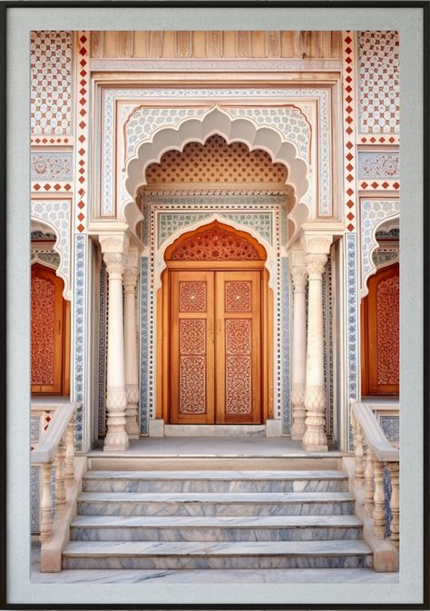 Jaipur Doors, Mughal Buildings, Indian Windows, Desi Architecture, Jharokha Art, Cnc Artwork, Chaos Painting, Modern Arabic Interior, Veer Zaara