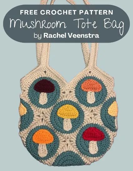 Free Crochet Pattern Mushroom Tote Bag • Free Crochet Patterns Crochet Mushrooms, Mushroom Tote Bag, Mushroom Bag, Crochet Mushroom, Crochet Blanket Designs, Bag Pattern Free, Crochet Gratis, Halloween Crochet, Diy Crochet Projects