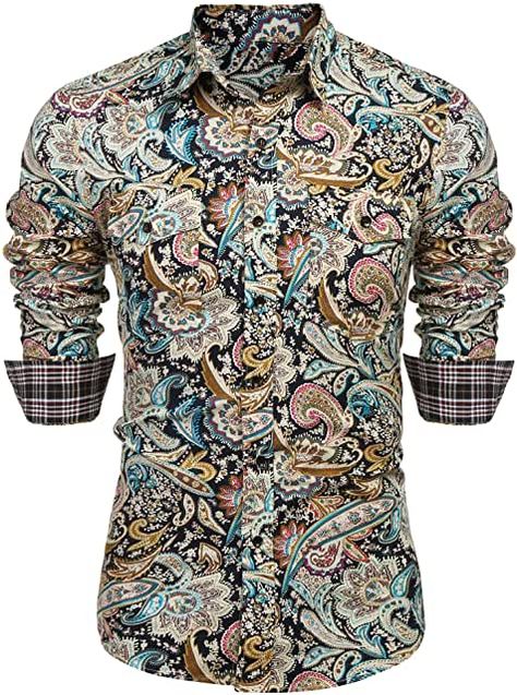 Amazon.com: paisley shirt mens: Clothing, Shoes & Jewelry Mens Floral Dress Shirts, Mens Paisley Shirts, Floral Dress Shirt, Paisley Print Shirt, Mens Clothing Brands, Henley Shirt Men, Paisley Shirt, Mens Henley, Button Down Shirt Mens