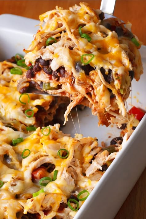 Chicken Taco Casserole, Healthy Chicken Tacos, Chicken Beans, Chicken Taco, Taco Casserole, Carb Meals, Chicken Dishes Recipes, Diet Keto, Mexican Dishes