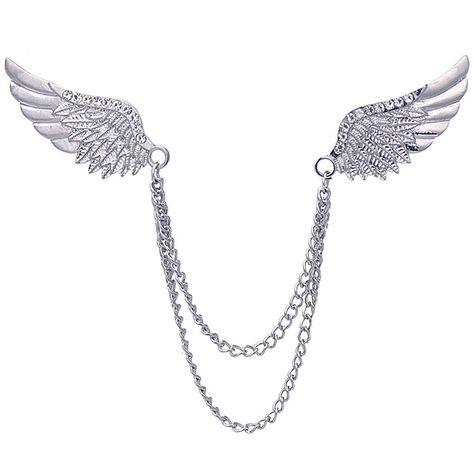 Angel Accessories, Lapel Pins Suit, Chain Brooch, Metal Feather, Feather Coat, Men's Brooch, Chain Collar, Angel Jewelry, Collar Chain