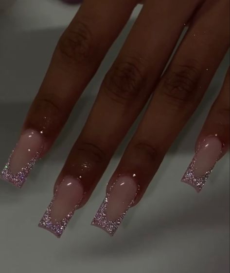 glitter Acrylic nails Matric Dance Nails, Dance Nails, Matric Dance, Medium Nails, Acrylic Nail Set, Colored Acrylic Nails, Girly Acrylic Nails, French Acrylic Nails, Acrylic Painting Tips