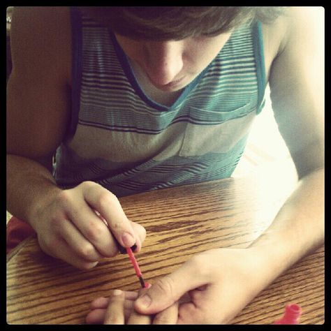 Lol my husband learned to paint nails when I could no longer see my feet at 7 months lol When Someone Loves You, I Have A Boyfriend, Painting Of Girl, Key To My Heart, The Perfect Guy, Girls Nails, Cutest Thing Ever, Nail Paint, Aaliyah