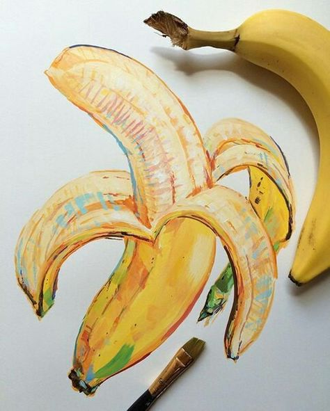 Fruit Sketch, Fruit Painting, Arte Inspo, A Level Art, Fruit Art, A Drawing, Pencil Art, Art Sketchbook, Bananas