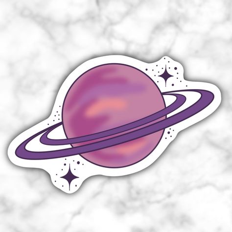 Sticker "Pink Saturn" | Y2K, 2000s, Galaxy, Cute | Y2K aesthetic sticker featuring a cute pink Saturn with stars and planets in a galaxy Planet Drawing Aesthetic, Galaxy Stickers Aesthetic, Cute Planet Drawings, Space Stickers Planets, Saturn Y2k, Cosmic Stickers, Saturn Drawing, Saturn Sticker, Pink Saturn