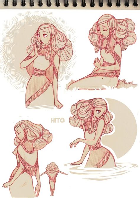 dessin | Tumblr Cartoon Female, Mermaid Cartoon, Female Names, Concept Art Character, Arte Inspo, Character Design References, Art Plastique, Art Reference Poses, Character Drawing