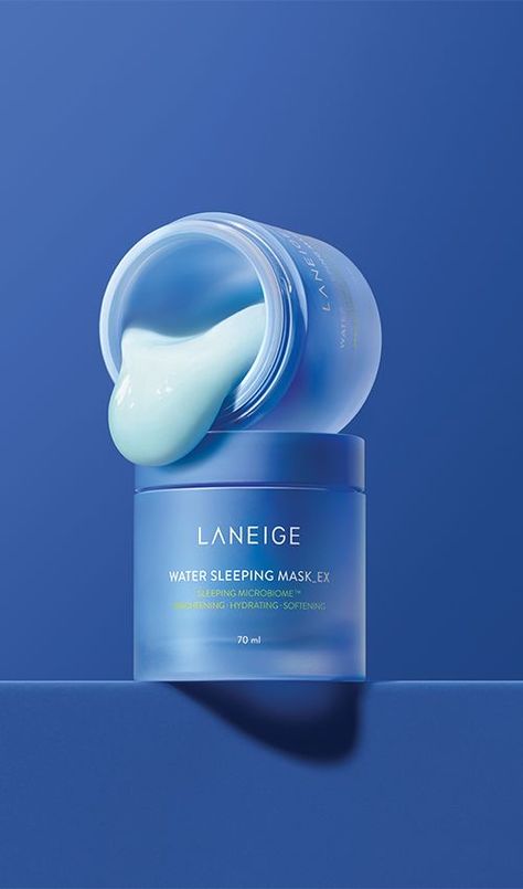 Shampoo Product Photography, Water Sleeping Mask, Laneige Water Sleeping Mask, Beppu, Skincare Products Photography, 타이포그래피 포스터 디자인, Overnight Mask, Cosmetics Photography, Beauty Products Photography