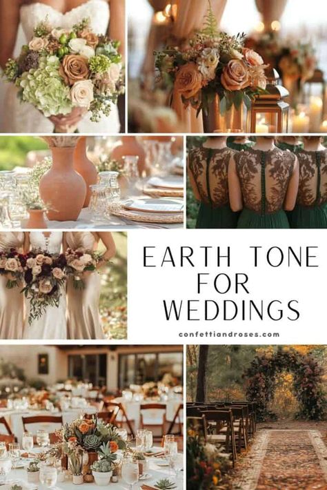 Earth Tone Wedding Color Palette, Brown Wedding Themes, Wedding Palettes, Earth Tone Wedding, Wedding Color Ideas, Moody Decor, Wedding Themes Summer, Hydrangea Centerpiece, Green Tablecloth