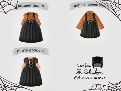 Clothes Animal Crossing, Ac Outfits, Animal Crossing Town Tune, Beautiful Witches, Codes Acnh, Autumn Queen, Acnh Halloween, Acnh Fashion, Acnh Clothes