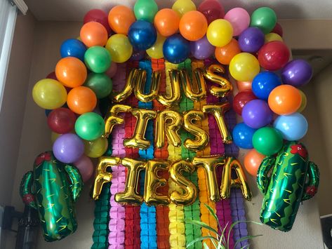 Fiesta First Birthday Balloon Garland Cactus Arch  Party Decor Idea Backdrop Baby Boy Girl Fiesta First Birthday, Birthday Balloon Garland, First Birthday Balloons, Fiesta Theme, Decor Idea, Balloon Arch, Balloon Garland, Birthday Balloons, First Birthday