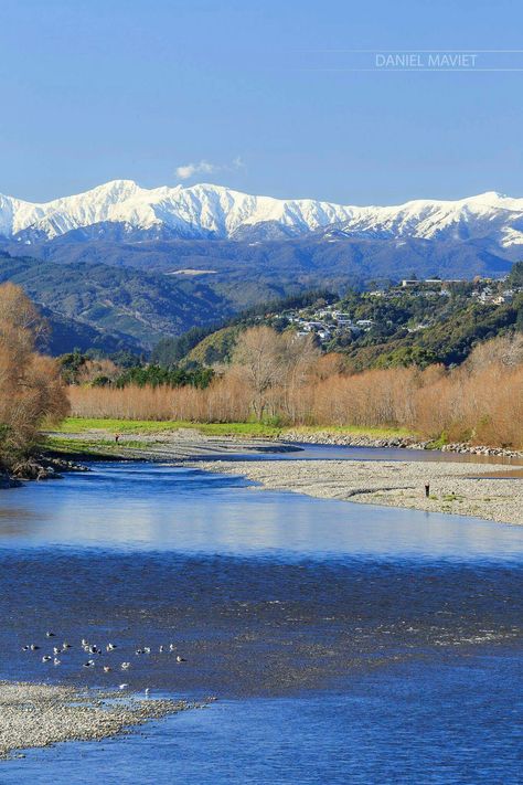 My home. Tararua Ranges August 2016 by Daniel Maviet. Taken from Kennedy Good Bridge, Lower Hutt, New Zealand. Lower Hutt New Zealand, Lower Hutt, South Island, Small Island, Tasmania, Pacific Ocean, Places Around The World, Great Photos, My Home