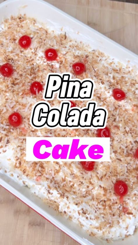 Melissa Kauper on Reels | melissajorealrecipes · Original audio Pina Colada Cake Recipe, Pina Colada Cake, Other Worldly, Fluff Desserts, Pineapple Recipes, Poke Cake Recipes, Poke Cakes, Easy To Make Desserts, Best Cake