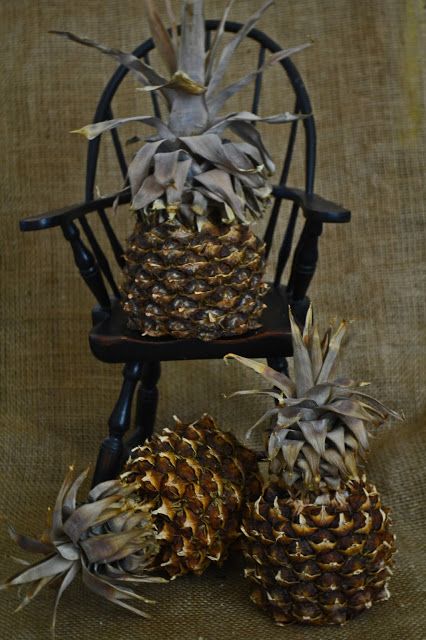 ***VILLAGE FOLK ART ~ Barbara Shores *** Prairie Schooler, Dried Pineapple, Primitive Colonial, Dry Fruit, Colonial Decor, Primitive Crafts, Folk Art, Pineapple, Arts And Crafts