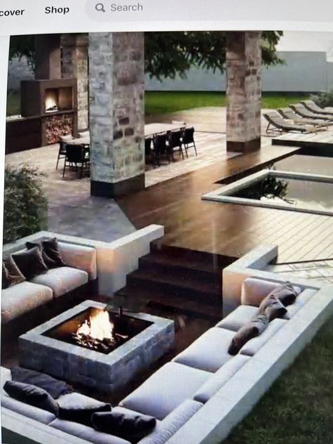 Dream Backyard Pool, Outdoor Fire Pit Designs, Outdoor Fireplace Designs, Backyard House, Backyard Oasis Ideas, Fire Pit Seating, Outdoor Living Design, Patio Garden Design, Backyard Remodel