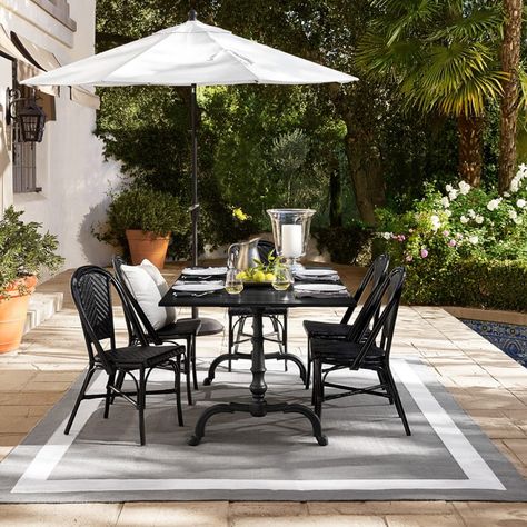 Parisian Bistro Indoor + Outdoor Side Chair | Williams Sonoma Dining Table With Chairs, Table With Chairs, Parisian Bistro, Stone Patio, Outdoor Patio Set, Outdoor Furniture Covers, Outdoor Patio Furniture Sets, Aluminum Patio, Black Granite