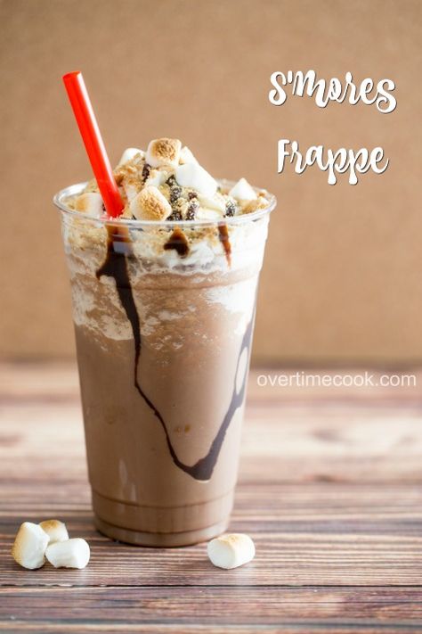 S'mores Frappe - Overtime Cook Starbucks Cupcakes, Mocha Coffee Recipe, Marshmallow Fluff Recipes, Fancy Coffee Drinks, Breakfast Cocktails, Frappe Recipe, Kosher Cooking, Ice Cream Drinks, Mocha Frappe