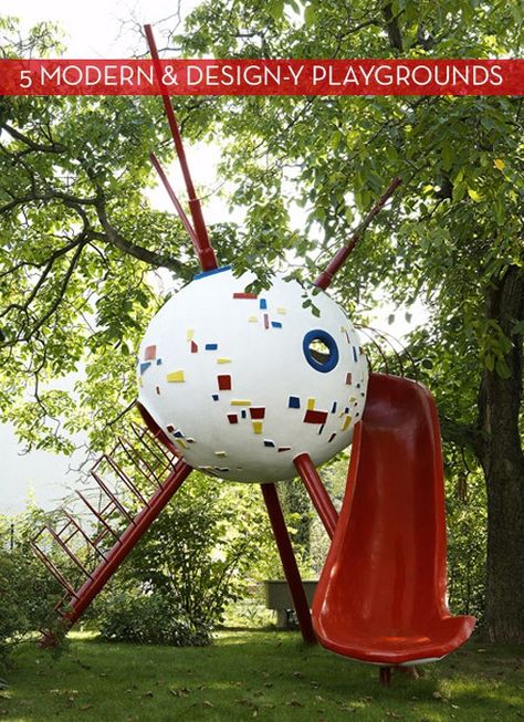 5 Fantastically Fun & Modern Playgrounds Modern Playground, Watermelon Cat, Cat Playground Outdoor, Cat Playground, School Playground, Playground Design, Play Spaces, Outdoor Playground, Playground Equipment