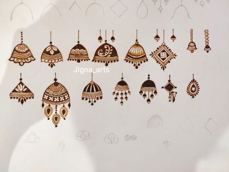 Jumka Mehandi Designs Back, Jhumka Designs Mehandi, Jumka Mehandi Designs, Mahendi Classes, Mehndi Basics, Arbi Mehndi, Mehndi Learning, Kalka Design, Mehandi Practice