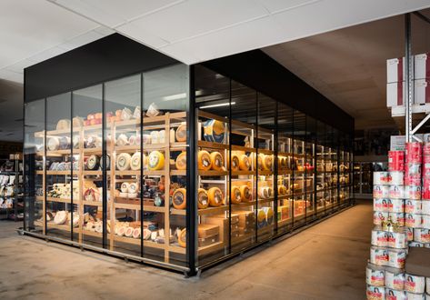 European Foods Marketplace Cheese Room Design, Cheese Store Design, Cheese Cave, Cheese Store, Cheese Display, Cheese Factory, Grocery Store Design, Commercial Kitchen Equipment, Cheese Shop