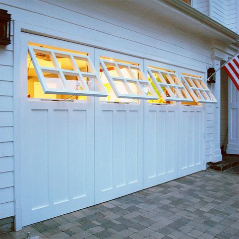 Craftsman Style Garage Doors, Shop Garage Doors, Carriage Garage Doors, Craftsman Garage, Custom Garage Doors, Modern Garage Doors, Garage Floor Paint, Garage Door Types, Carriage Doors