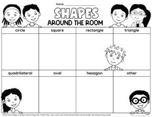 First Grade Shapes Activities, First Grade Shapes, Shapes Anchor Chart, 1st Grade Math Activities, Shape Anchor Chart, 1st Grade Reading Worksheets, Shapes Activity, Shape Songs, Shape Matching Game