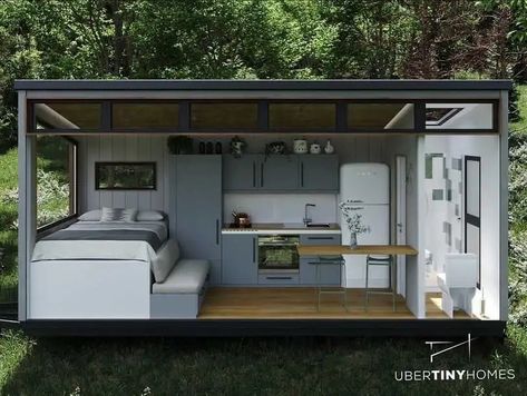 Wheeled Container Tiny House Gorgeous AIRBEE. - Trend House Designs Sips Panels, Tiny House Builders, Tiny House Plan, Tiny House Trailer, Container House Plans, Casa Container, Tiny House Cabin, Tiny House Plans, House Built