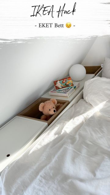 Eket Ikea Hacks, Ikea Eket Hack, Eket Ikea, Ikea Eket, Ikea Inspiration, Side Bed, Ikea Kids, Ikea Bedroom, Man Hat