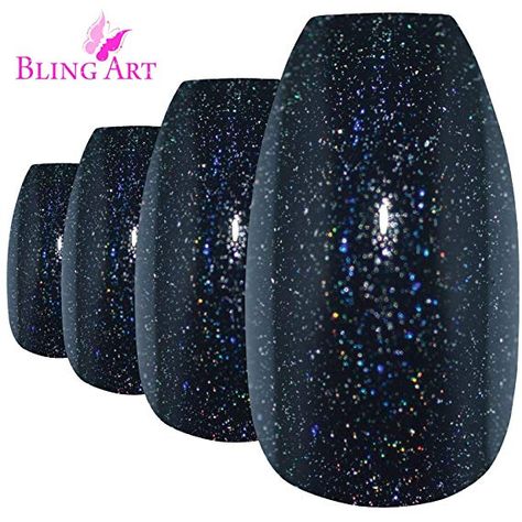 AmazonSmile: Bling Art Ballerina False Nails Black Matte Coffin 24 Fake Long Acrylic Tips: Beauty Mysterious Nails, Bohemian Nails, Fake Acrylic Nails, Ballerina Coffin, Art Ballerina, Coffin Acrylics, Acrylic Tips, Long Acrylic, Nail Tattoo