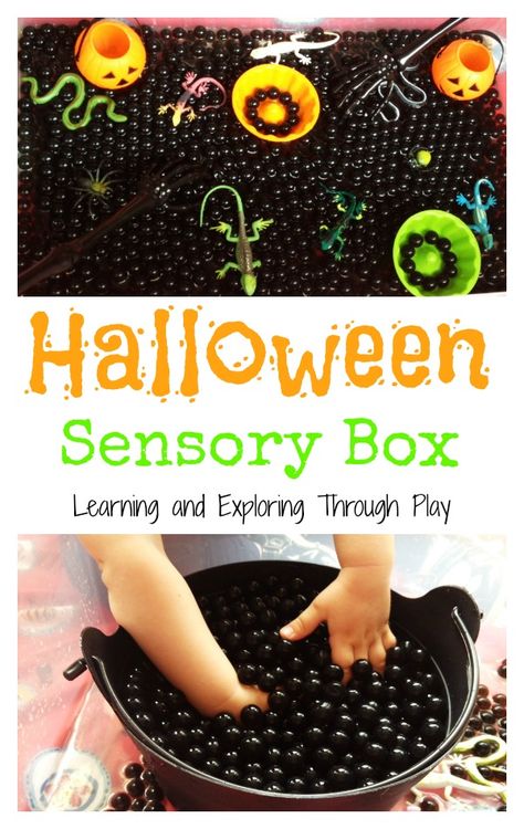 Learning and Exploring Through Play: Halloween Sensory Box Play Ideas For Kids, Sensory Tables, Sensory Play Ideas, Destination Imagination, Halloween Themed Activities, Halloween Sensory, Crafts For Toddlers, Halloween Crafts For Toddlers, Sensory Crafts