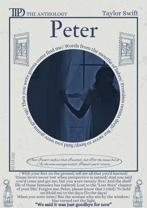 Peter- Taylor Swift- TTPD- the tortured poets department- the anthropology- poster- music poster- room poster Song Posters, Taylor Songs, Taylor Lyrics, Taylors Version, Taylor Swift Music, Taylor Swift Posters, Lyric Poster, Poster Room, Taylor Swift Wallpaper