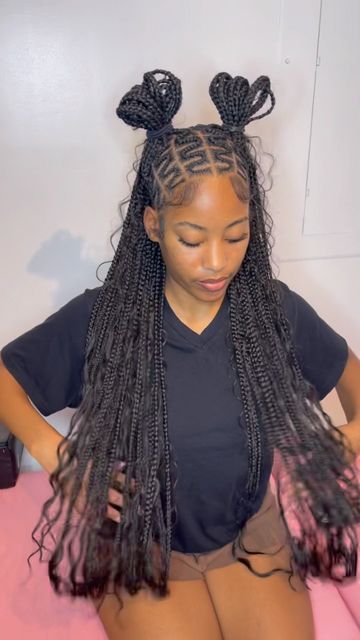 Black Hair Protective Styles, Braided Hairstyles For Black Women Cornrows, Feed In Braids Hairstyles, Braided Cornrow Hairstyles, Cute Braided Hairstyles, Braided Hairstyles For Teens, Braids Hairstyles Pictures, Cute Box Braids Hairstyles, Quick Braided Hairstyles