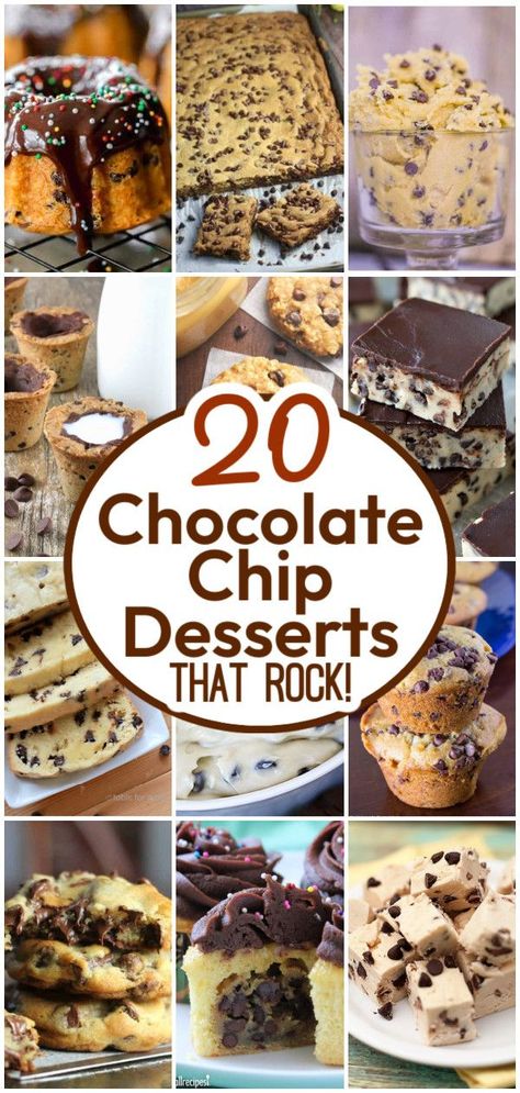 Who said healthy desserts can't be tasty? At 20 Chocolate Chip Heaven Desserts That Rock!, we make the best chocolate chip desserts that are both delicious and nutritious! From easy cookie recipes to vegan and gluten-free options, our mouth-watering recipes are sure to satisfy your sweet tooth cravings. Come indulge with us! Chocolate Chip Recipes Easy, Rock Chocolate, Slice Recipes, Chip Recipes, Desserts With Chocolate Chips, Bar Desserts, Best Chocolate Desserts, Easy Chocolate Desserts, Christmas Desserts Easy