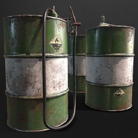 Evil Tower, Hard Surface Modeling, Oil Barrel, Props Concept, Metal Barrel, Old Gas Stations, Consciousness Art, Substance Designer, Resin Art Painting