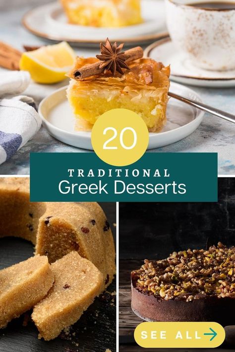 Greek Dessert Recipes Authentic, Best Greek Desserts, Galatopita Greek Desserts, Traditional Greek Breakfast Recipes, Traditional Greek Dishes, Greek Pastries Desserts, Greek Baking Recipes, Kokakia Greek Dessert, Greek Party Food Desserts