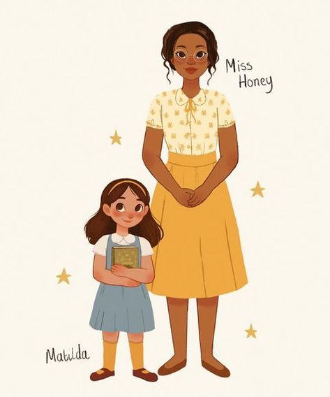 tessa sheehan (@acuriousquirrel) • Instagram photos and videos Matilda And Miss Honey, Miss Honey Matilda, Matilda Roald Dahl, Miss Honey, Roald Dahl Books, Children's Book Characters, Picture Books Illustration, Creating Characters, My Portfolio