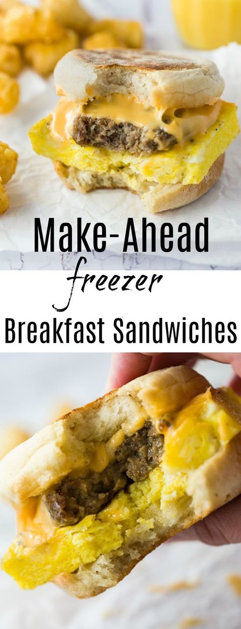 English Muffins Sandwich, Breakfast Sandwiches Frozen, Muffins Breakfast, Breakfast Sandwich Recipes, Sausage Sandwiches, Make Ahead Breakfast Sandwich, Freezer Breakfast Sandwiches, Frozen Breakfast, Bacon Sausage