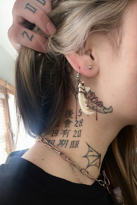 Under Jaw Tattoo, Under The Ear Tattoo, Jawbone Tattoo, Jaw Tattoo, Jaw Bone, Body Tattoos, Inspirational Tattoos, Ear Tattoo, Behind Ear Tattoo