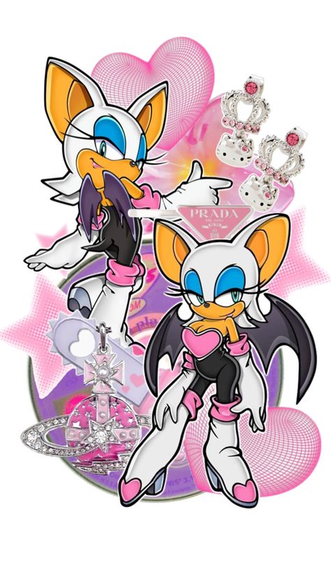 Rouge The Bat Wallpaper, Bat Wallpaper, Rouge The Bat, Sonic Heroes, V Games, Y2k Wallpaper, Sonic Franchise, Hedgehog Art, Sonic Fan Art