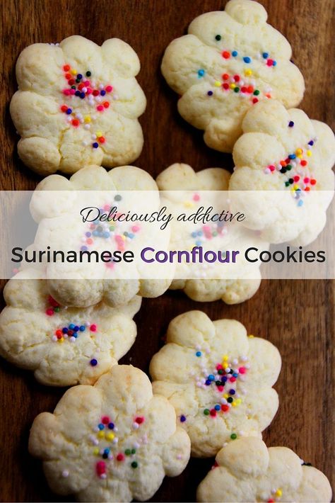 Surinamese Cornflour/Cornstarch Cookies Recipe Cornstarch Cookies, Gluten Free Cookies, Cookies Ingredients, Favorite Cookies, Gluten Free Desserts, Corn Starch, Cookie Bars, Cake Cookies, Gluten Free Recipes