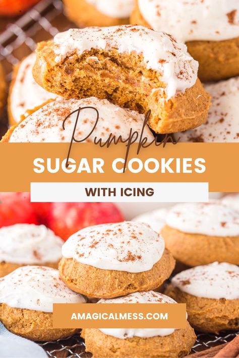 Easy Pumpkin Cookies, Pumpkin Cookies With Cream Cheese, Pumpkin Cookies Recipe, Pumpkin Cookies Easy, Cookies With Cream Cheese Frosting, Cookies With Cream Cheese, Pumpkin Sugar Cookies, Pumpkin Cookie Recipe, Best Holiday Cookies