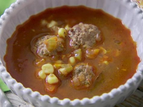 Lamb Meatball Soup (Sopa de Albondigas)/Marcella Valladolid http://www.foodnetwork.com/recipes/marcela-valladolid/lamb-meatball-soup-sopa-de-albondigas-recipe/index.html Albondigas Recipe, Albondigas Soup, Meatball Soup Recipes, Lamb Meatballs, Meatball Soup, Rabbit Food, Latin Food, Lamb Recipes, Fajitas