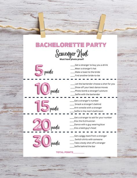 Bachelorette Scavenger Hunt, Bachelorette Party Scavenger Hunt Instant Download, Bachelorette Party Game Printable, Bach Party Template Scavenger Hunt Bachelorette Party, Bachelorette Party Scavenger Hunt, Party Scavenger Hunt, Bachelorette Scavenger Hunt, Bachelorette Party Game, Diy Wedding On A Budget, Party Template, Wedding Money, Bachelorette Party Games