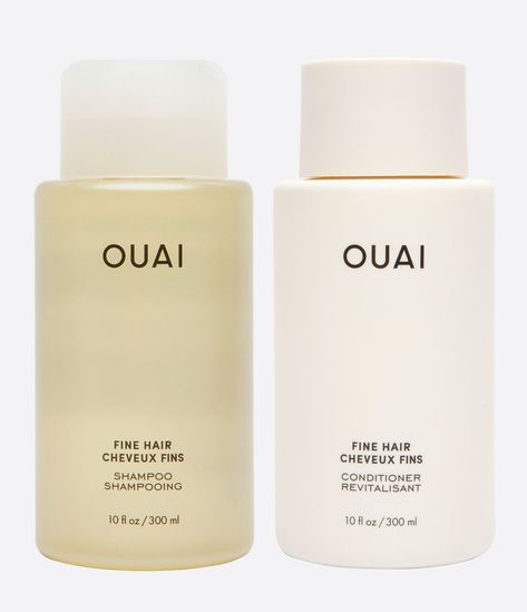 Woman using OUAI Fine conditioner for fine hair types to add volume Ouai Shampoo And Conditioner, Ouai Hair Products, Ouai Shampoo, Ouai Hair, Shampoo For Fine Hair, Estilo Ivy, Shampoo And Conditioner Set, Thickening Shampoo, Hydrating Shampoo