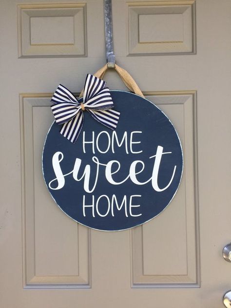 Home Sweet Home Door Hanger, Front Door, Rustic, Farmhouse, Hello Wood sign, Welcome sign, Housewarm Wreaths For, Front Door Rustic, Home Door Hanger, Door Tag, Welcome Signs Front Door, Entry Ideas, Door Hangers Diy, Wood Signs Sayings, Farmhouse Front Door