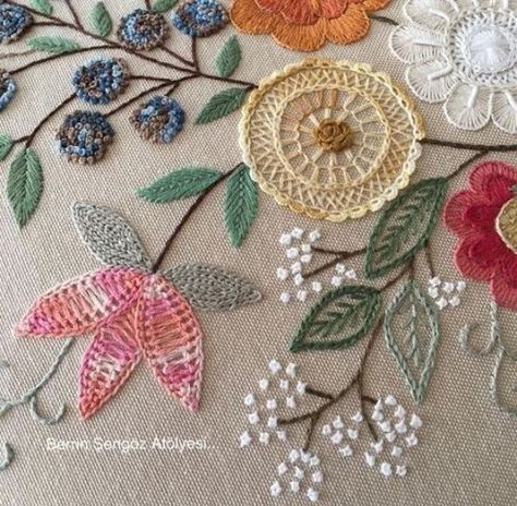 Bordado Jacobean, Jacobean Embroidery, Crewel Embroidery Patterns, Beaded Flowers Patterns, Simple Hand Embroidery Patterns, Textile Art Embroidery, Kantha Embroidery, Basic Embroidery Stitches, Hand Embroidery Kit