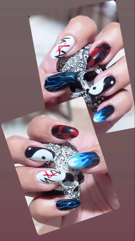 #straykids #thunderous #stay #skznails #nailart Thunderous Nails Skz, Daechwita Nails, Straykids Nail Art, Straykids Inspired Nails, Straykids Nails Designs, Uñas Skz, Straykids Nails, Skz Doodles, Stray Kids Nails