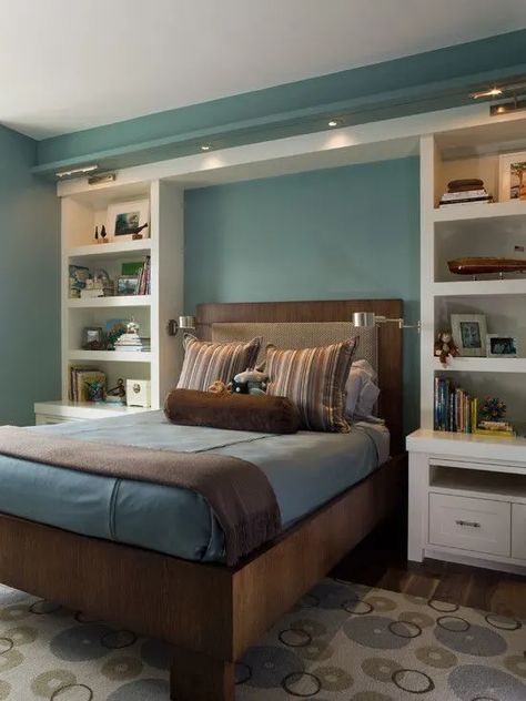 Bedroom Built Ins, Bedroom Decorating Tips, Perfect Bedroom, Couple Bedroom, Shelves In Bedroom, Trendy Bedroom, Simple Bedroom, Master Bedrooms Decor, Organization Bedroom