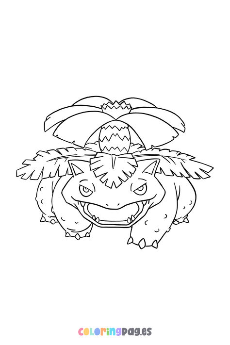 Discover fun and creative ways to engage your kids with our free Venusaur coloring page, perfect for all Pokémon fans! Venusaur Pokemon, Pokemon Venusaur, Starter Pokemon, Pokemon Craft, Minnie Mouse Christmas, Green Color Schemes, Pokemon Coloring Pages, Pokemon Coloring, Animal Groups